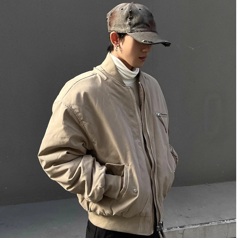 sawp欧美街头复古飞行夹克男女潮牌情侣宽松外套2025年春秋季新款