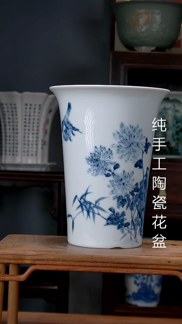 景德镇手工陶瓷花盆