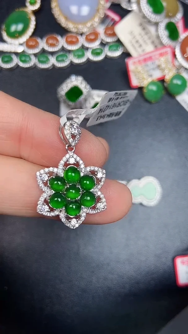 银S925镶嵌戒指翡翠1690