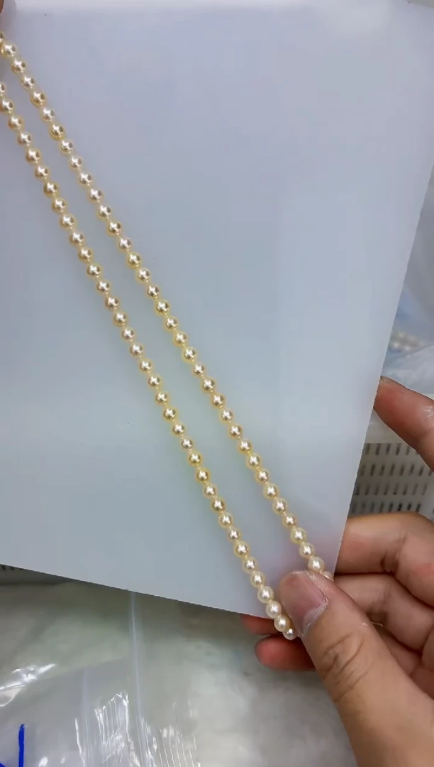 未镶嵌DA海水珍珠羽皇金串链5-6 z113