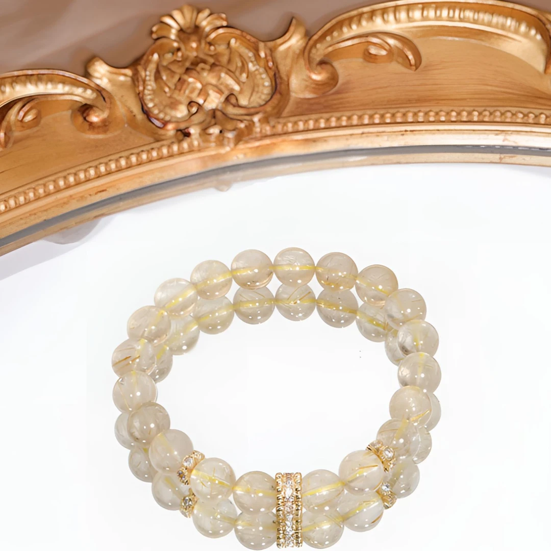 【点金】8mm金发晶手串气质百搭小众 财财必备 福利款随机性发一