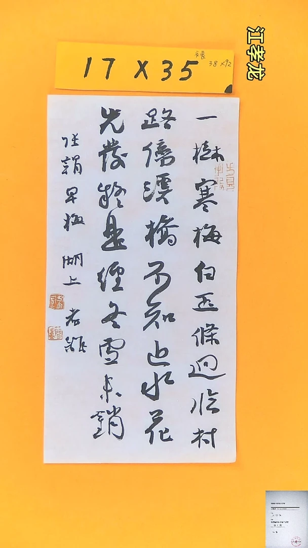 【闪购商品】书法江孝龙书法获奖同款字体早梅17*35