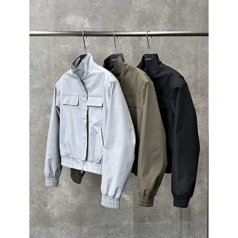 iyaroom短款工装外套男秋季美式飞行员夹克痞帅高级感立领骑兵服
