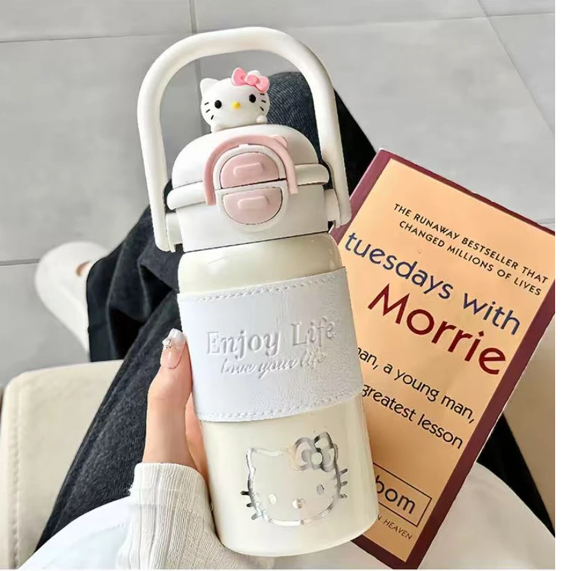 2025新款保温杯316不锈钢水杯女高颜值学生可爱双饮吸管杯上学用