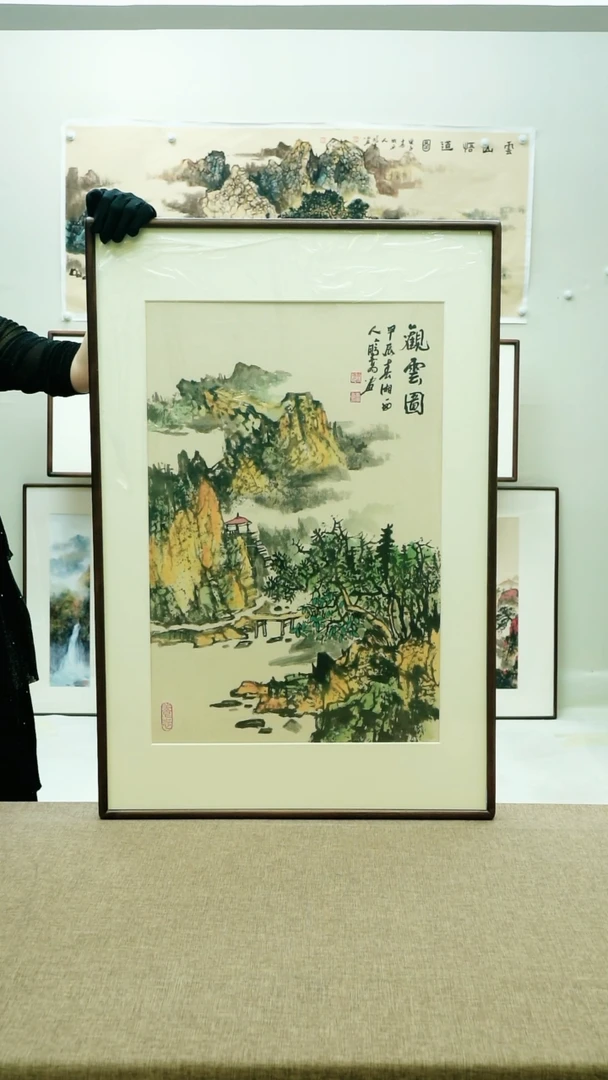 92*62唐鹏高李老师花鸟带框