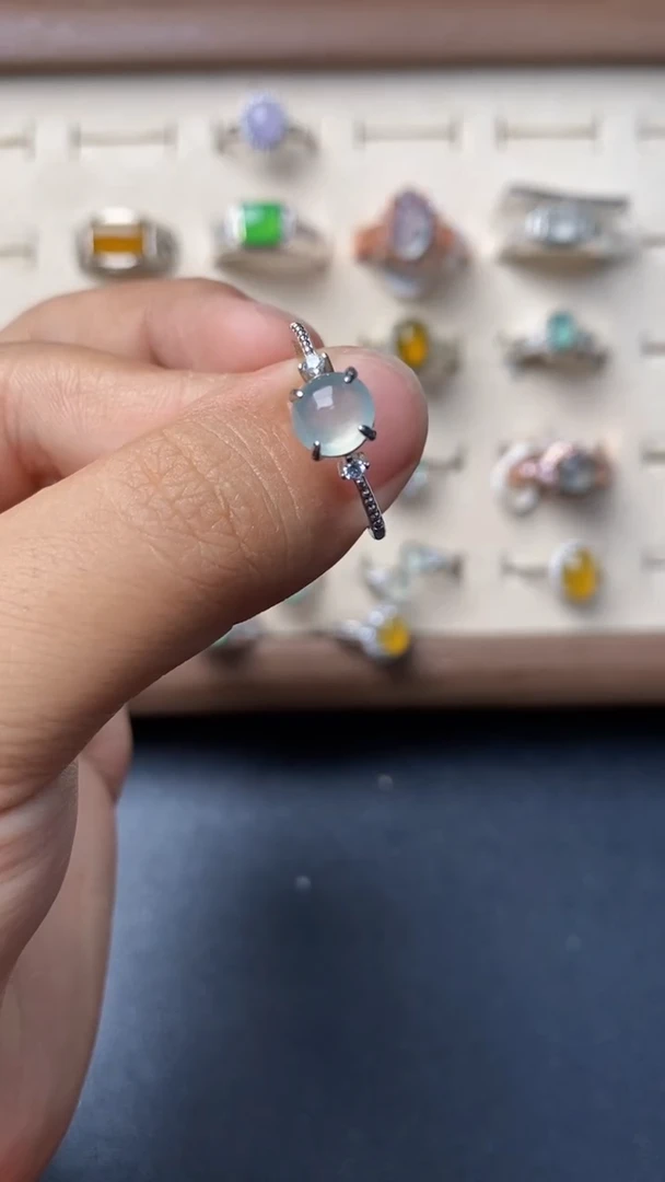 翡翠戒指银S925镶嵌535135353532523523