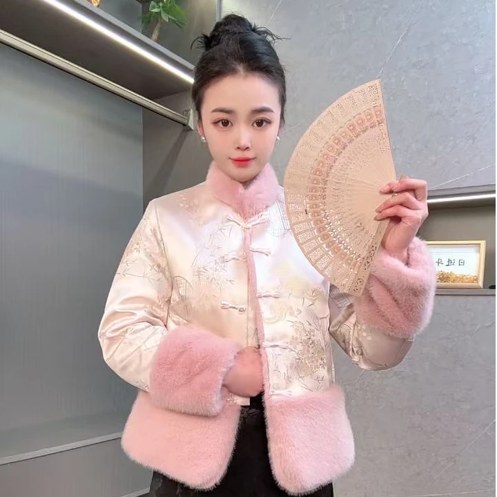 忆江南【花好月圆】新中式国风时尚加绒加厚中国风保暖冬季复古外套