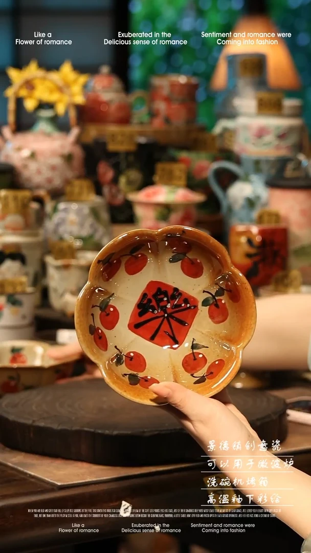 陶瓷景德镇高温釉下彩手工手绘款式
