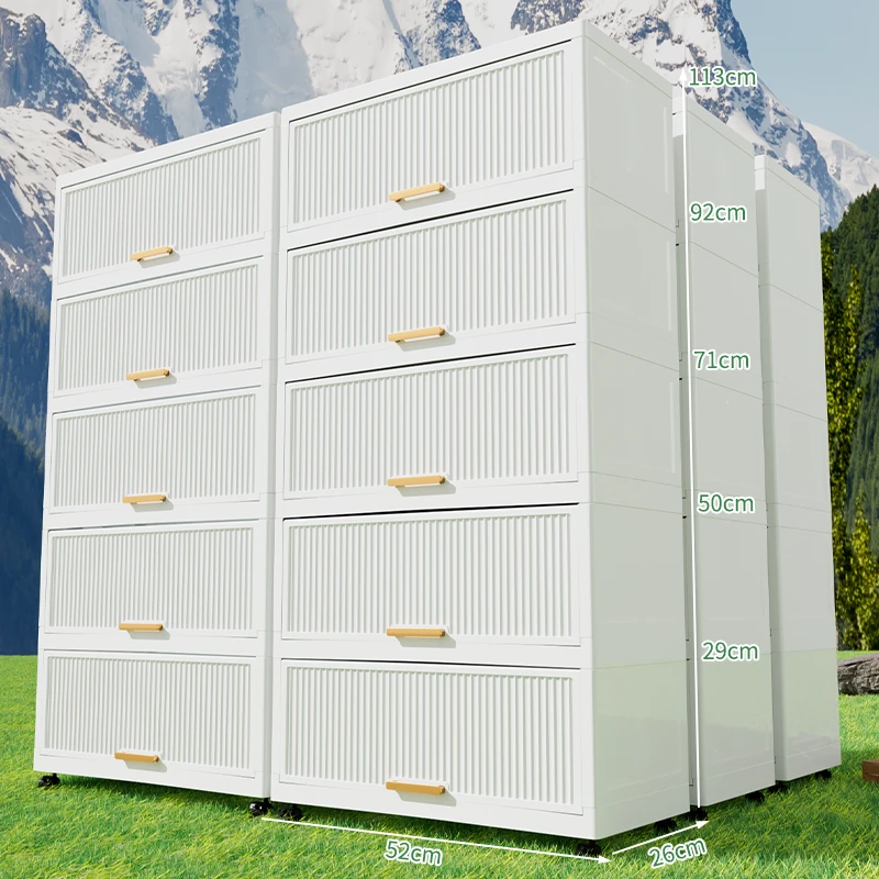 DZ【52cm宽】翻盖式收纳柜家用客厅零食衣物免安装玄关出租屋可移动