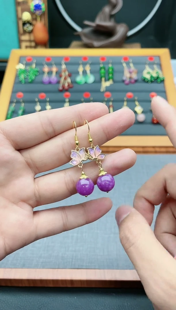 【闪购商品】玛瑙/玉髓耳钉银S925镶嵌327000