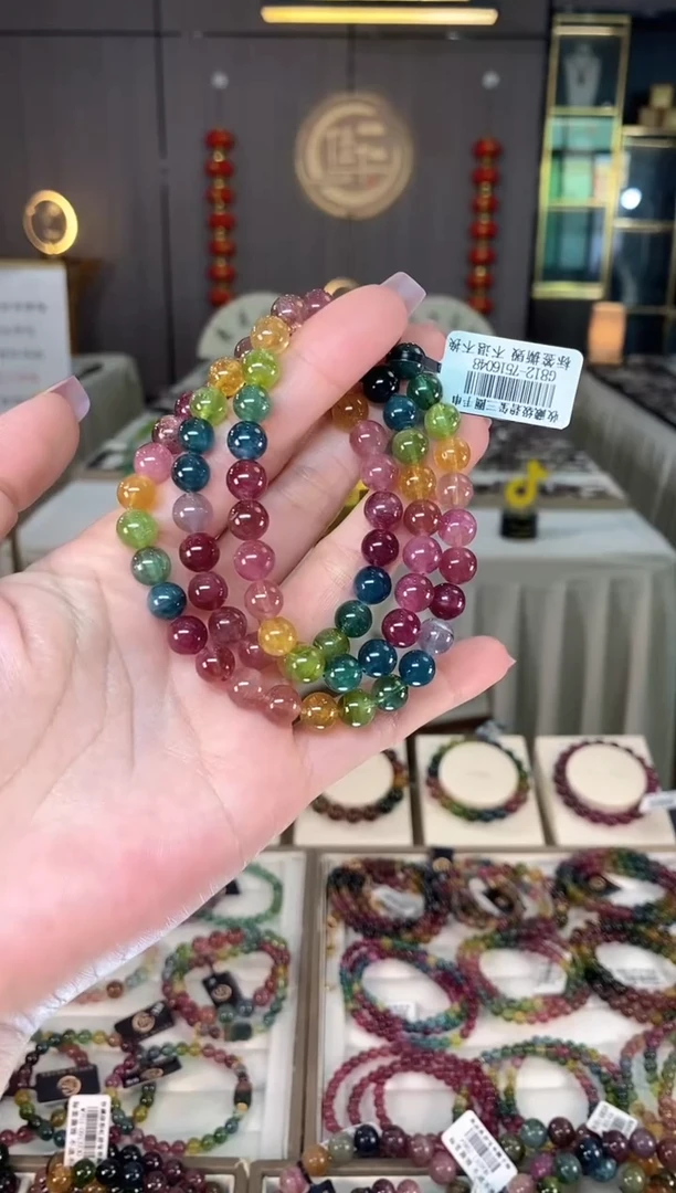 未镶嵌老矿碧玺三圈手串7mm+碧玺hon多样性发一条