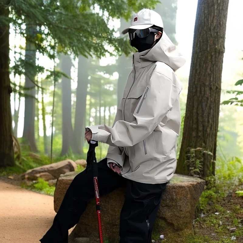 【三门发货】袅家爆款买菜硬壳溢胶户外防风防水防暴雨冲锋衣