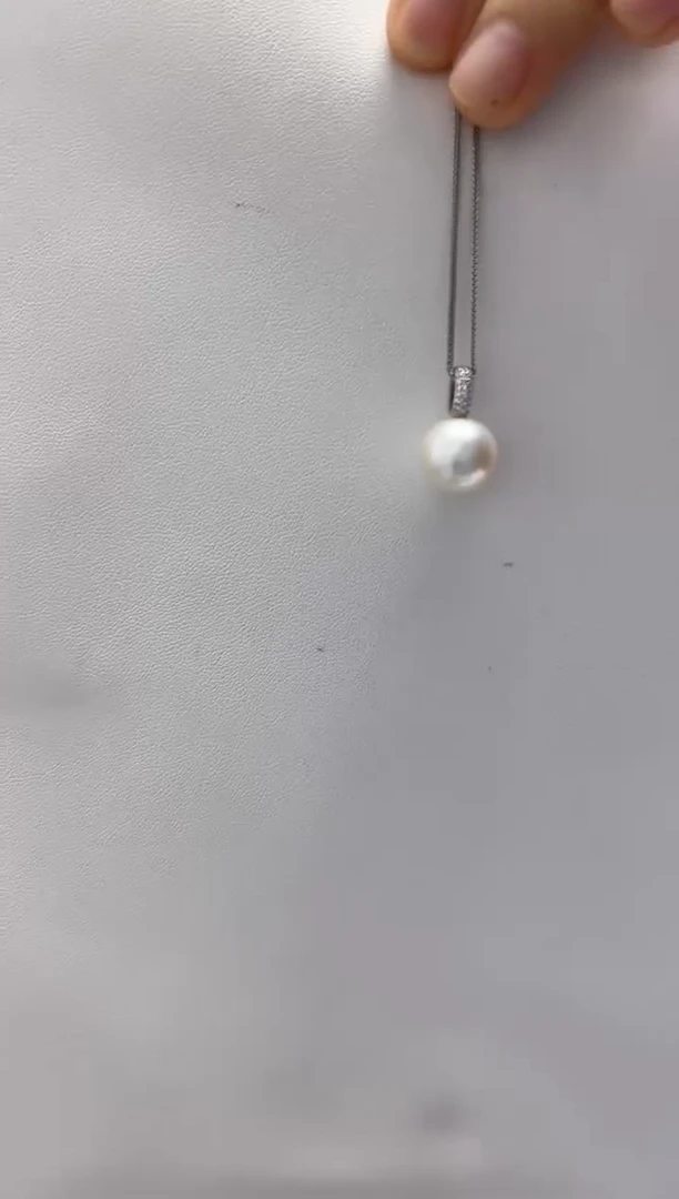 淡水珍珠银S925镶嵌吊坠(不含链)小*林11-12吊坠圆满