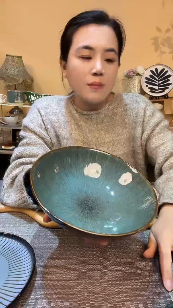 瓷片8英寸复古碗  微瑕介意勿拍