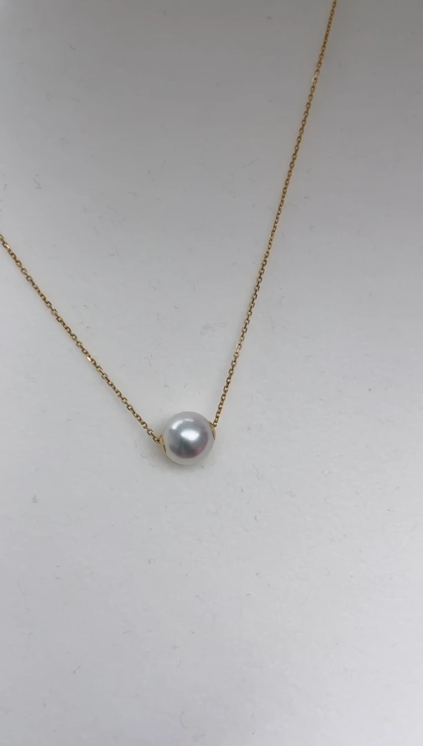 【闪购商品】海水珍珠项链18K金镶嵌9-9.5mm路路通