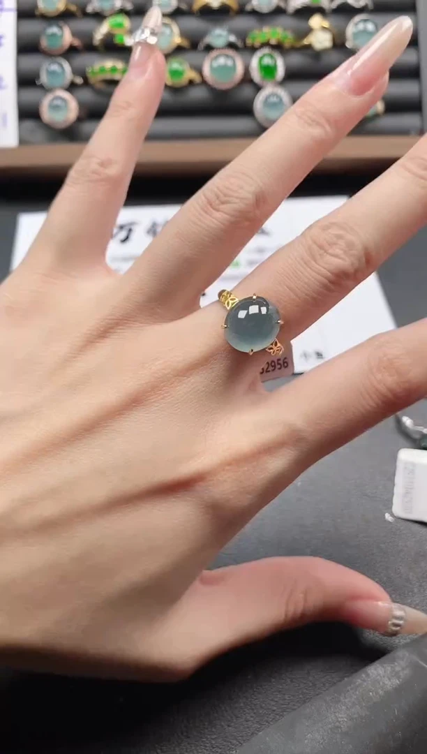 银S925镶嵌戒指翡翠51511