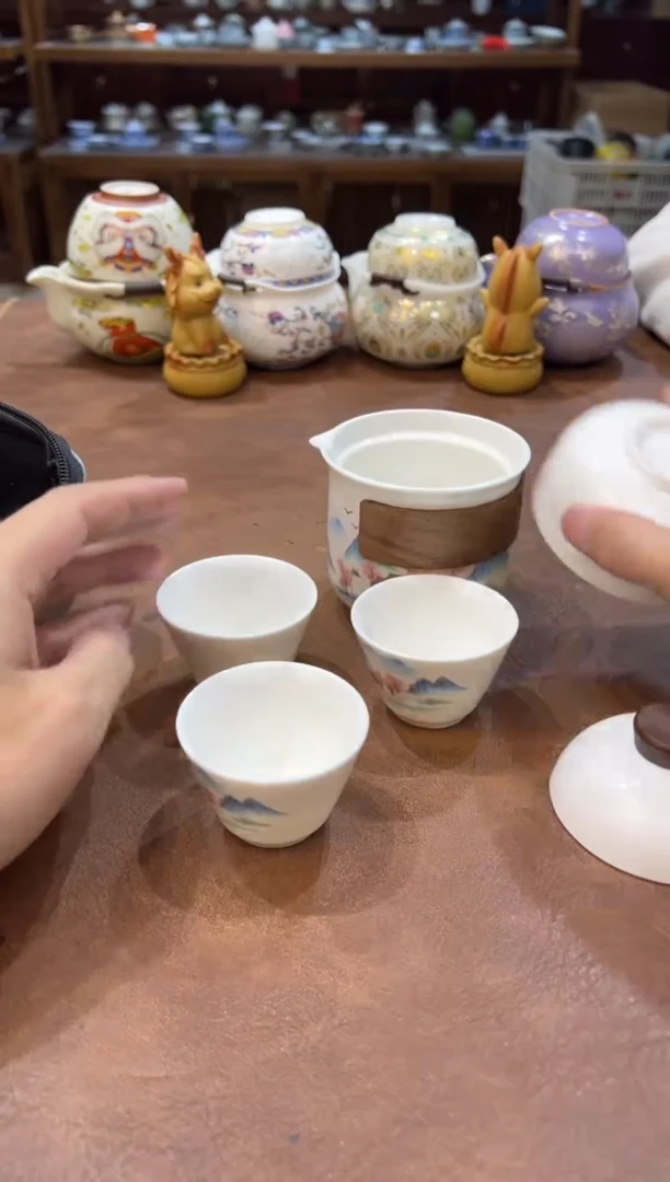 真的很便宜会开片的旅行茶具