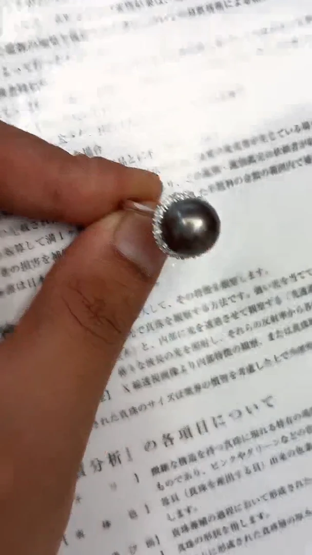 银S925镶嵌戒指海水珍珠戒指