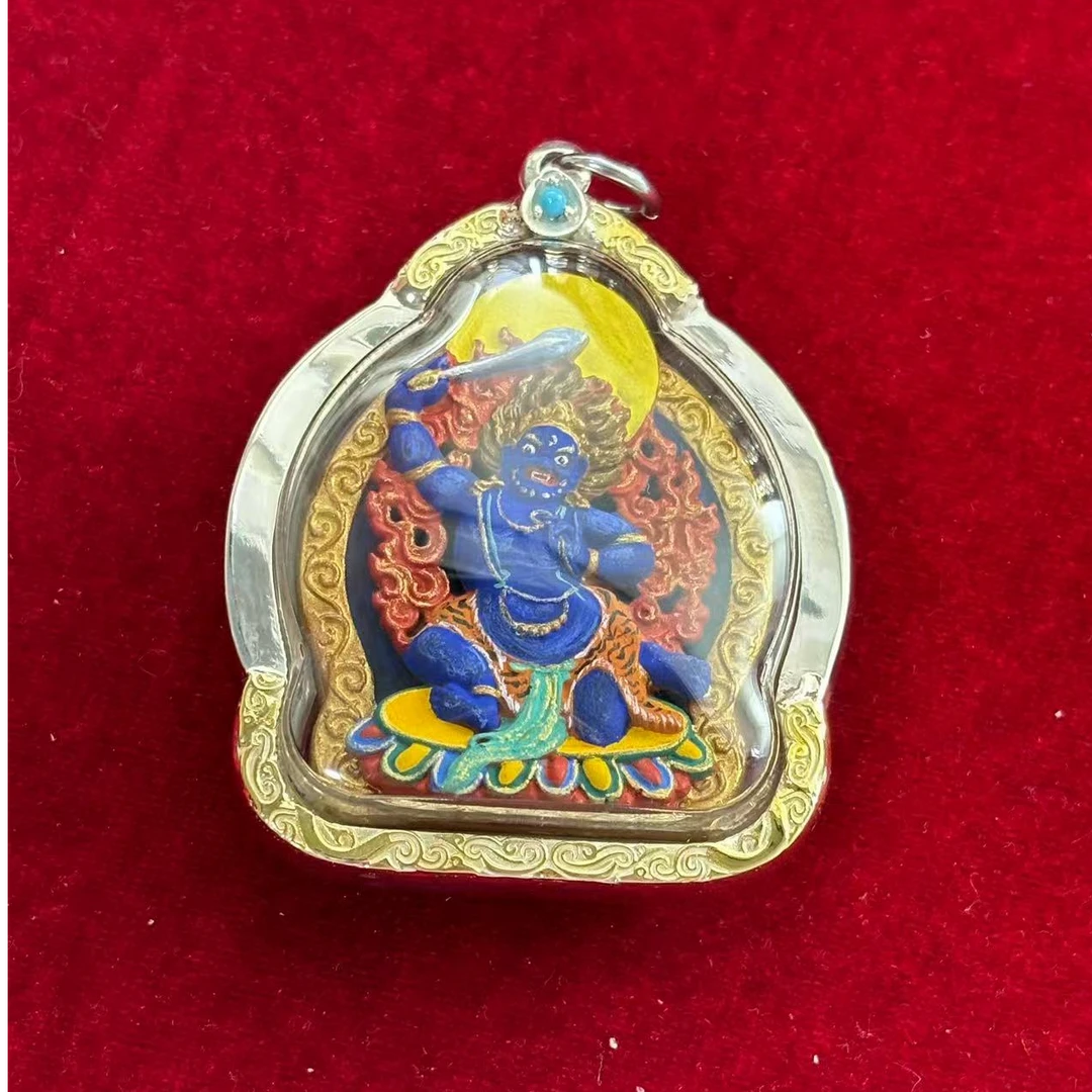 【止间擦擦】坠链925银树脂【不动明王】彩绘擦擦噶乌盒藏式擦擦