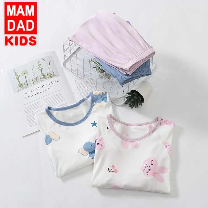 D1208卡通款无骨七分袖套装