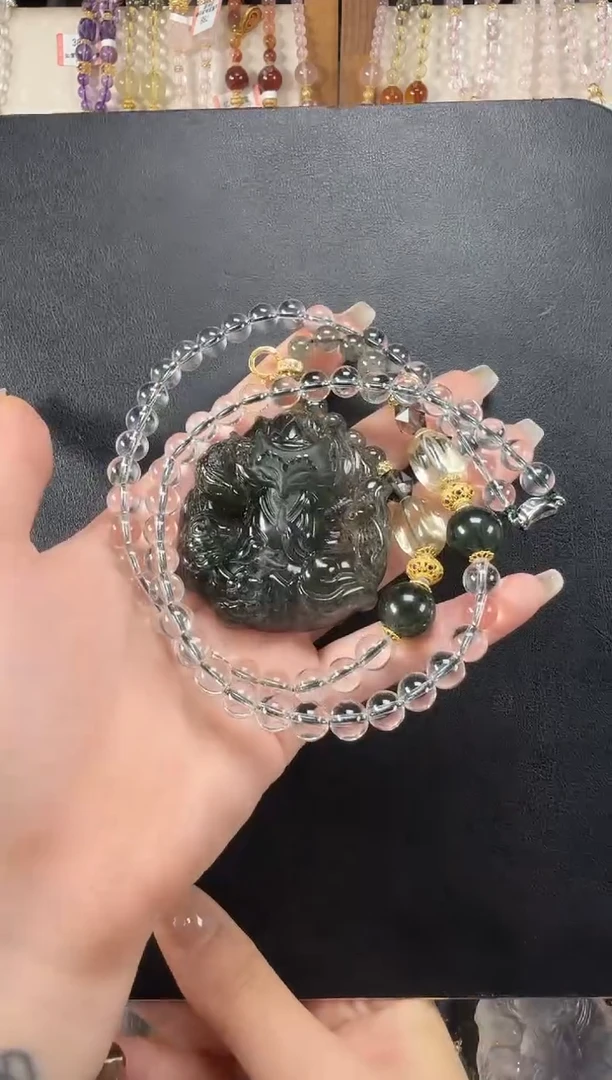 未镶嵌颈饰水晶绿五仙