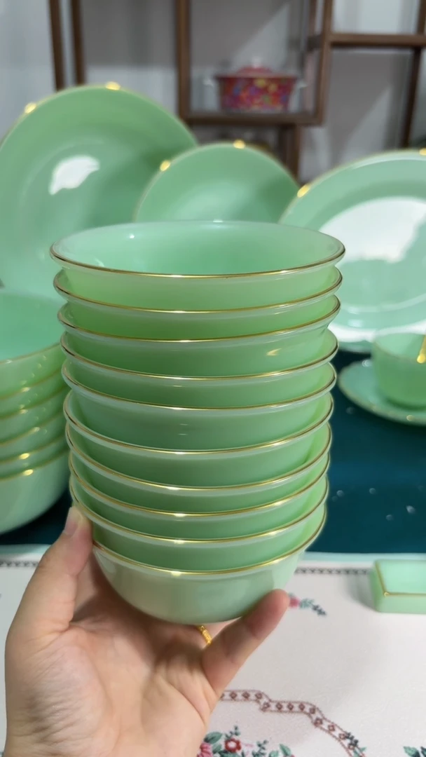 瓷4.5英寸玉瓷碗10个口径11.5厘米