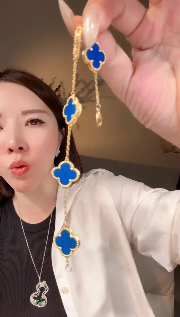 【闪购商品】玛瑙/玉髓手链18K金镶嵌6g蓝色