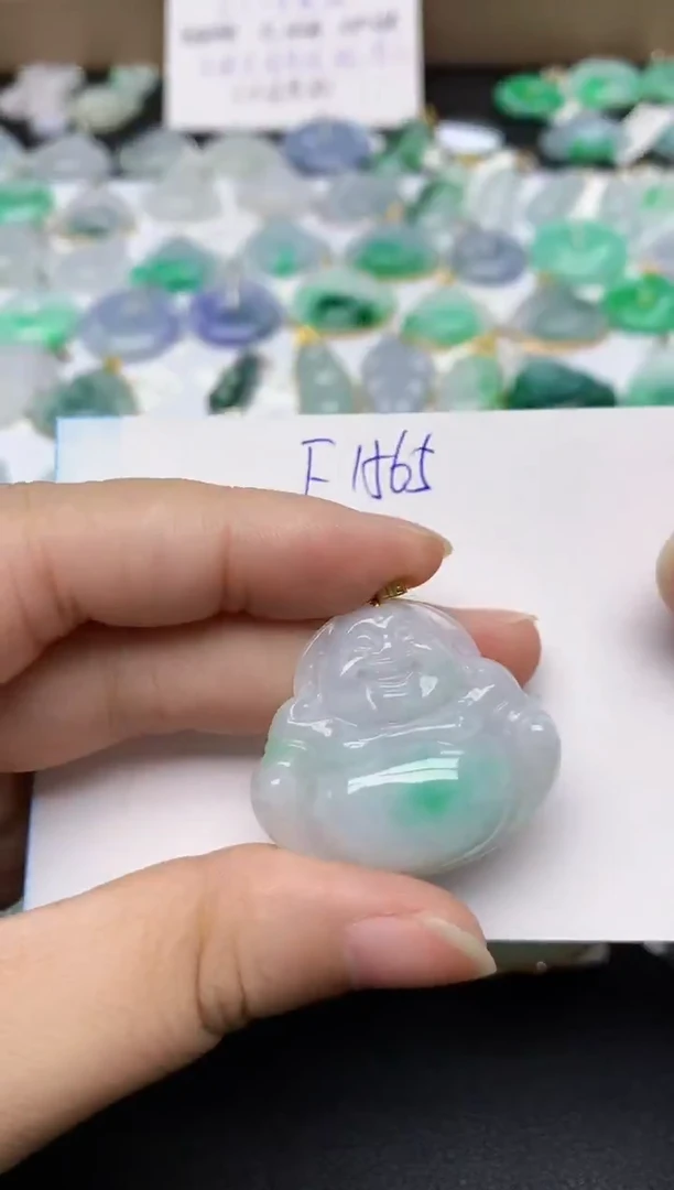 颈饰18K金镶嵌翡翠天然缅甸A货翡翠百元以上9元证书费自理