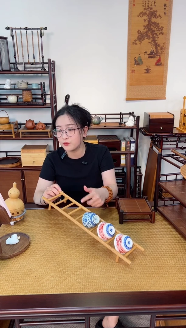 节节高云梯高山楠竹置物架收纳架沥水架茶杯茶具