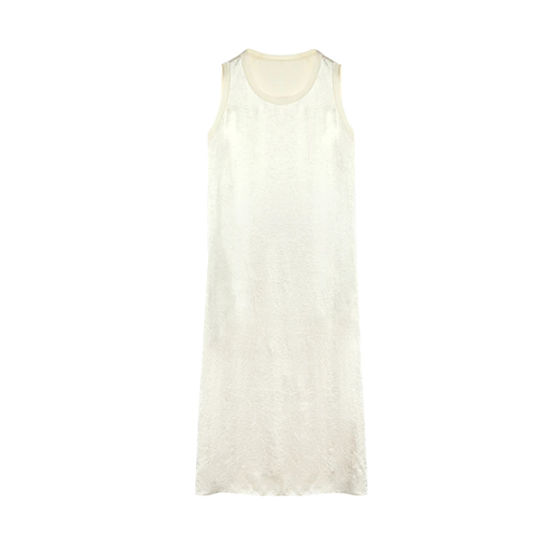 【粉丝专享】连衣裙气质时尚无袖显瘦纯色裙长款圆领裙885241L205