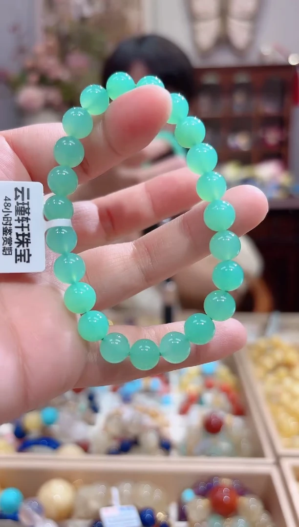 石英质玉手串未镶嵌设计款珠串8+