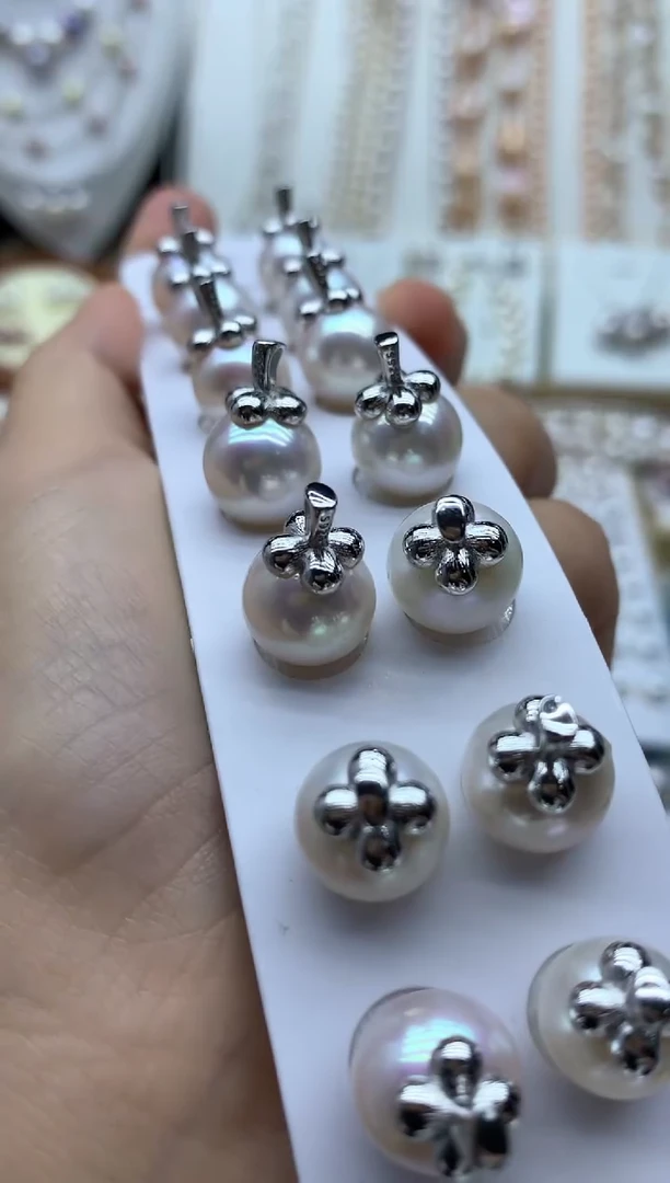 淡水珍珠银S925镶嵌吊坠(不含链)多样性发其一非无暇