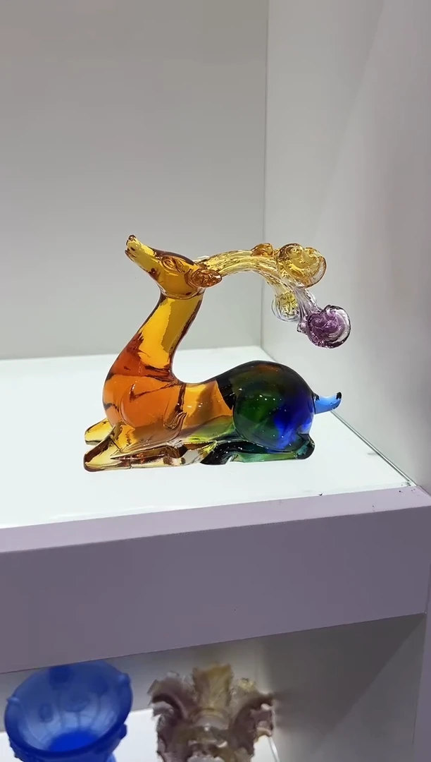 手工艺品琉璃古法琉璃一路生财摆件