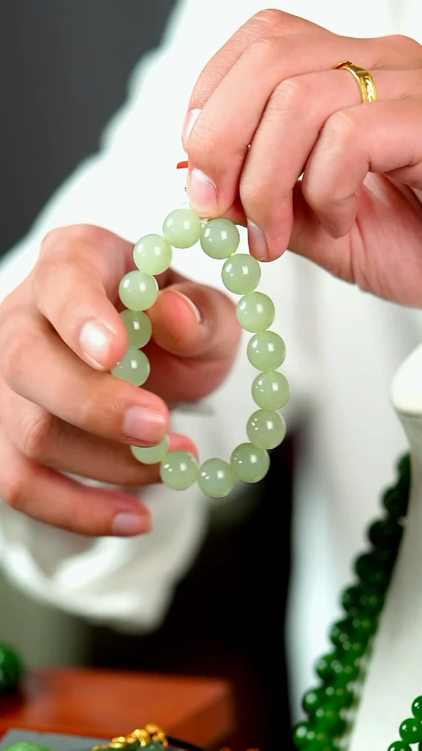 未镶嵌手链和田玉晴水圆珠手串12mm