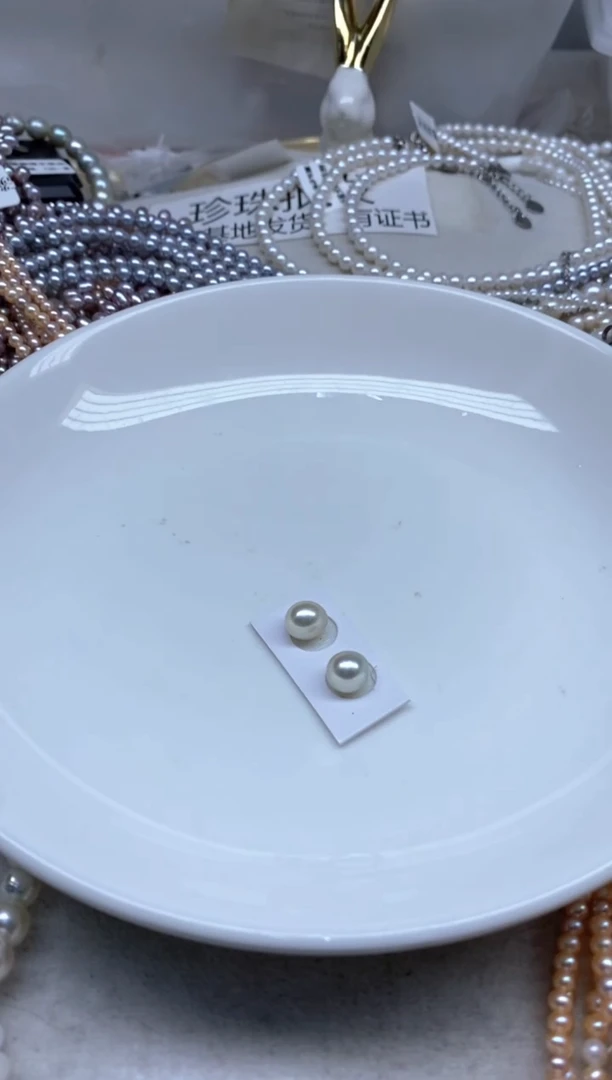 海水珍珠裸珠半孔2颗