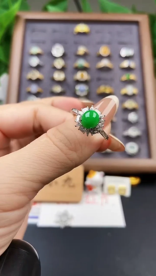 银S925镶嵌戒指翡翠21