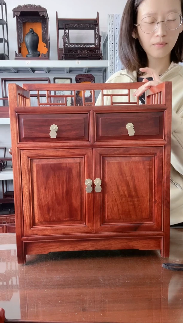 大果紫檀（缅甸花梨）茶水柜35*18*42    580
