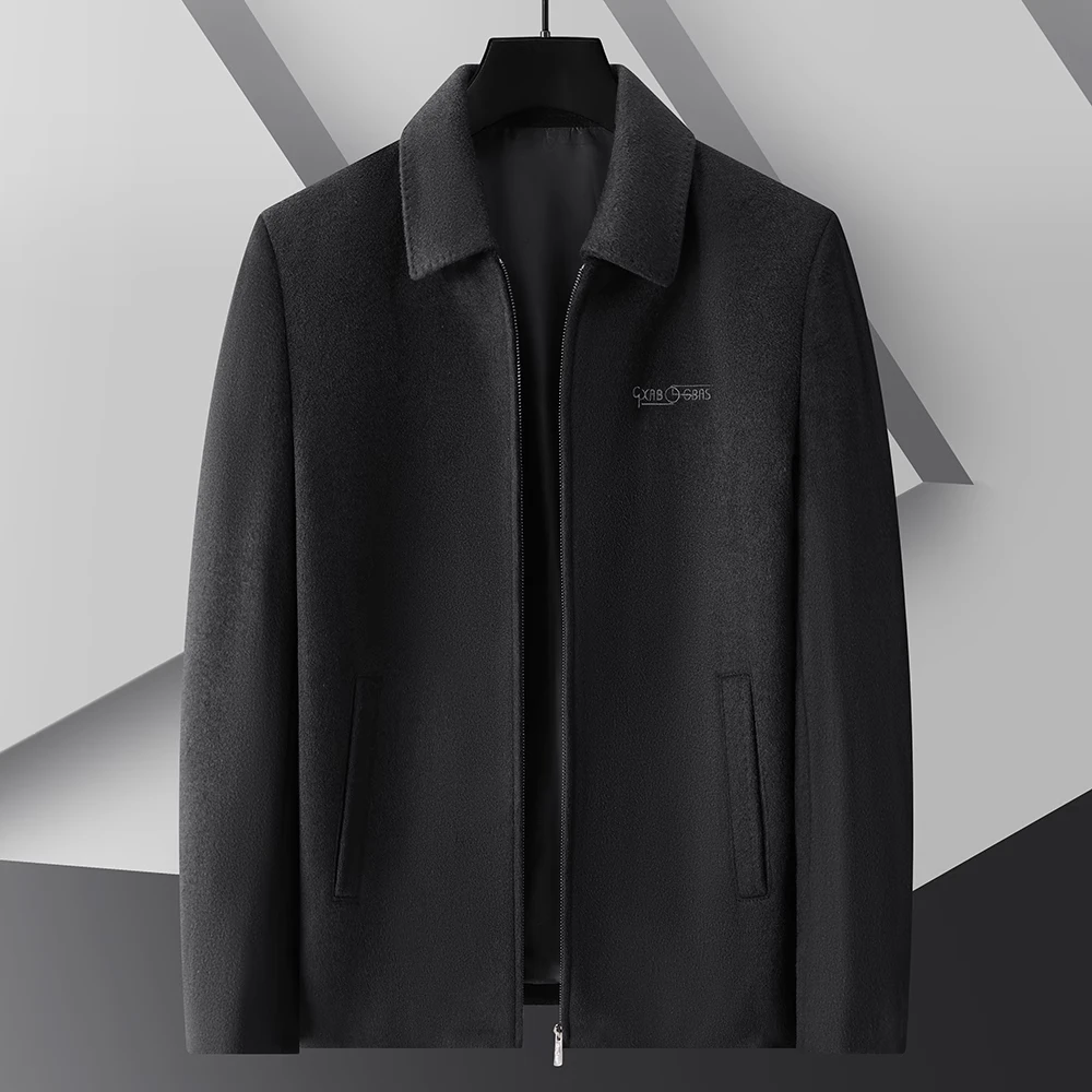 68999男士秋季新款翻领毛呢外套休闲呢子上衣