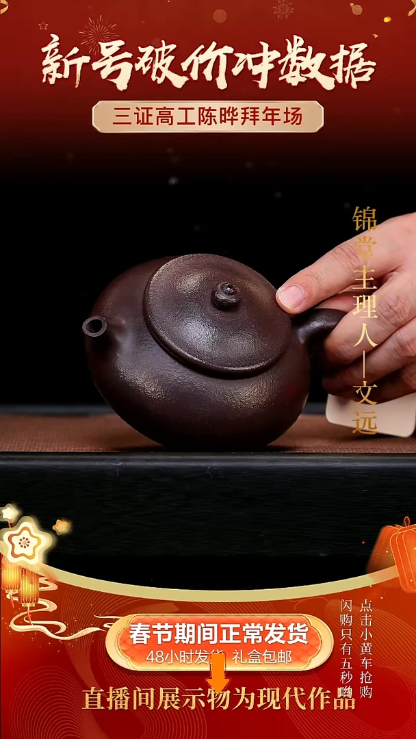 【闪购商品】紫砂茶壶200cc0211文远开播福利