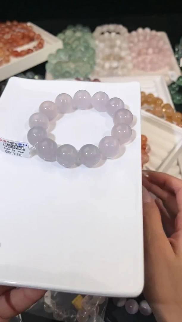手链未镶嵌萤石多样性发一奶紫18mm