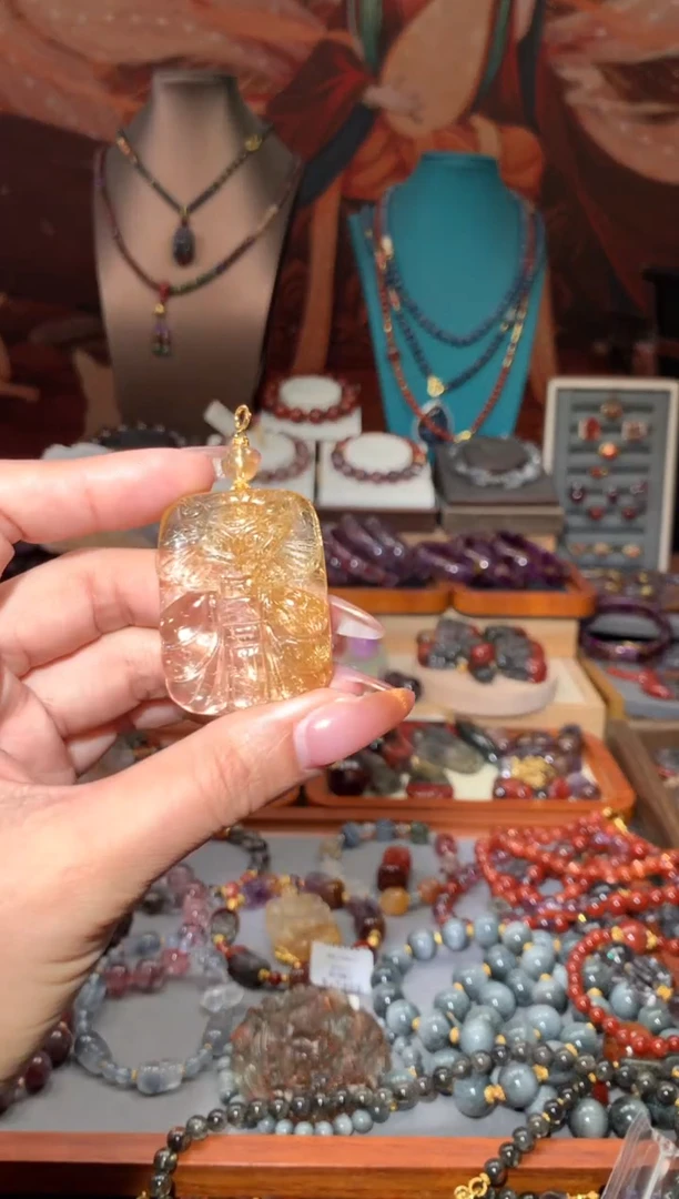 未镶嵌珠宝半成品水晶金发晶凤九吊坠