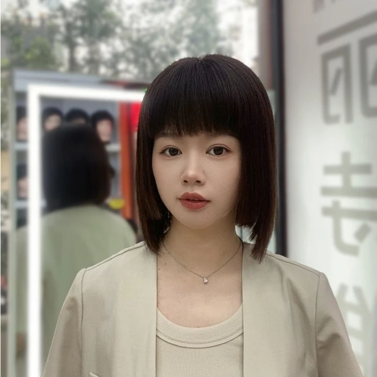 【齐脸颊中发】定制短款公主切假发手工全真发