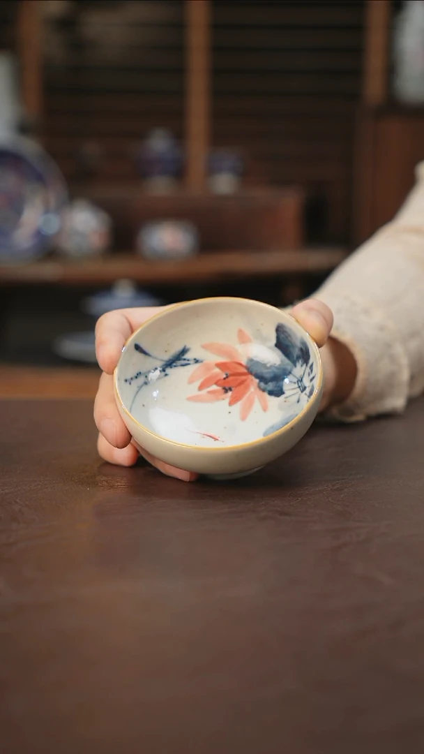 杯景德镇陶瓷杯碗柴烧多人