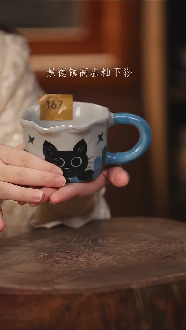 陶瓷景德镇高温釉下手绘陶瓷@L167@