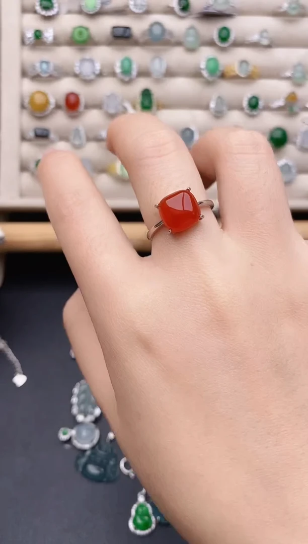 银S925镶嵌戒指玛瑙/玉髓0