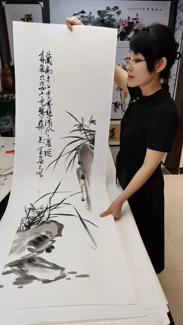 梅兰竹菊--兰花138*35cm