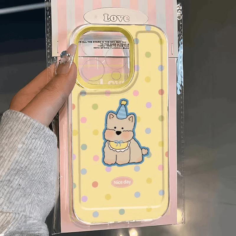 坐立小狗适用iPhone16promax手机壳iPhone15防摔14Plus可爱13软壳