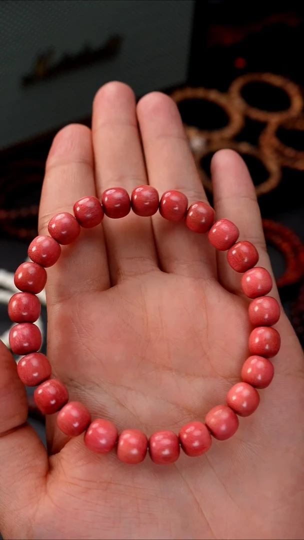 手串/手链黄花梨/降香黄檀粉象木8*8.8老型珠西瓜红