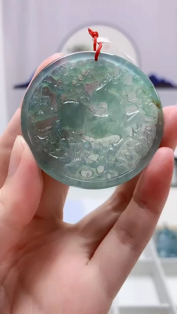 定制翡翠未镶嵌4812zm-毛货挂件75鹿牌