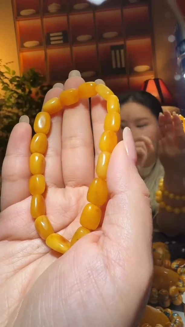 蜜蜡颈饰未镶嵌幸**红165天然蜜蜡珠宝奇石全都保真